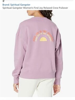 Spiritual Gangster purple find joy in the journey sweat set s/m